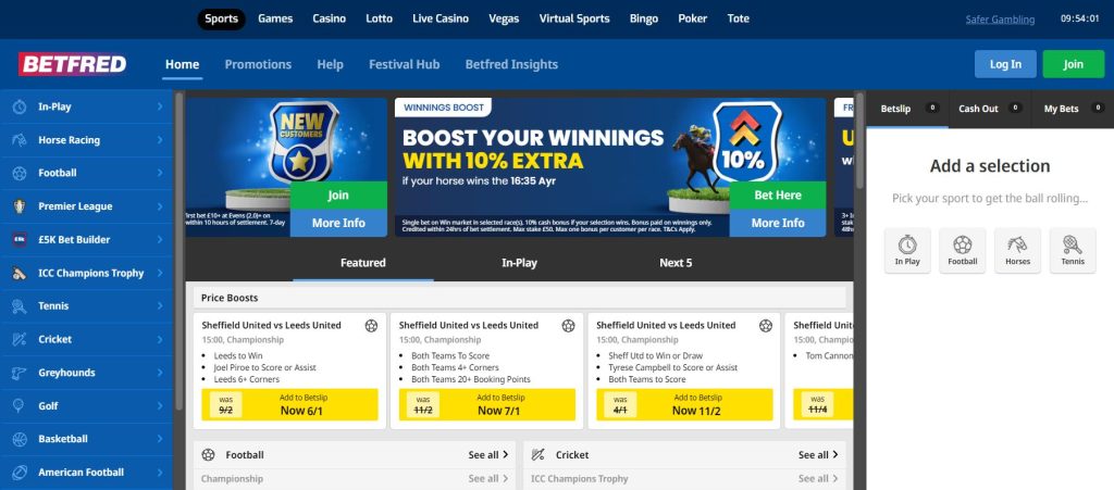 Betfred index